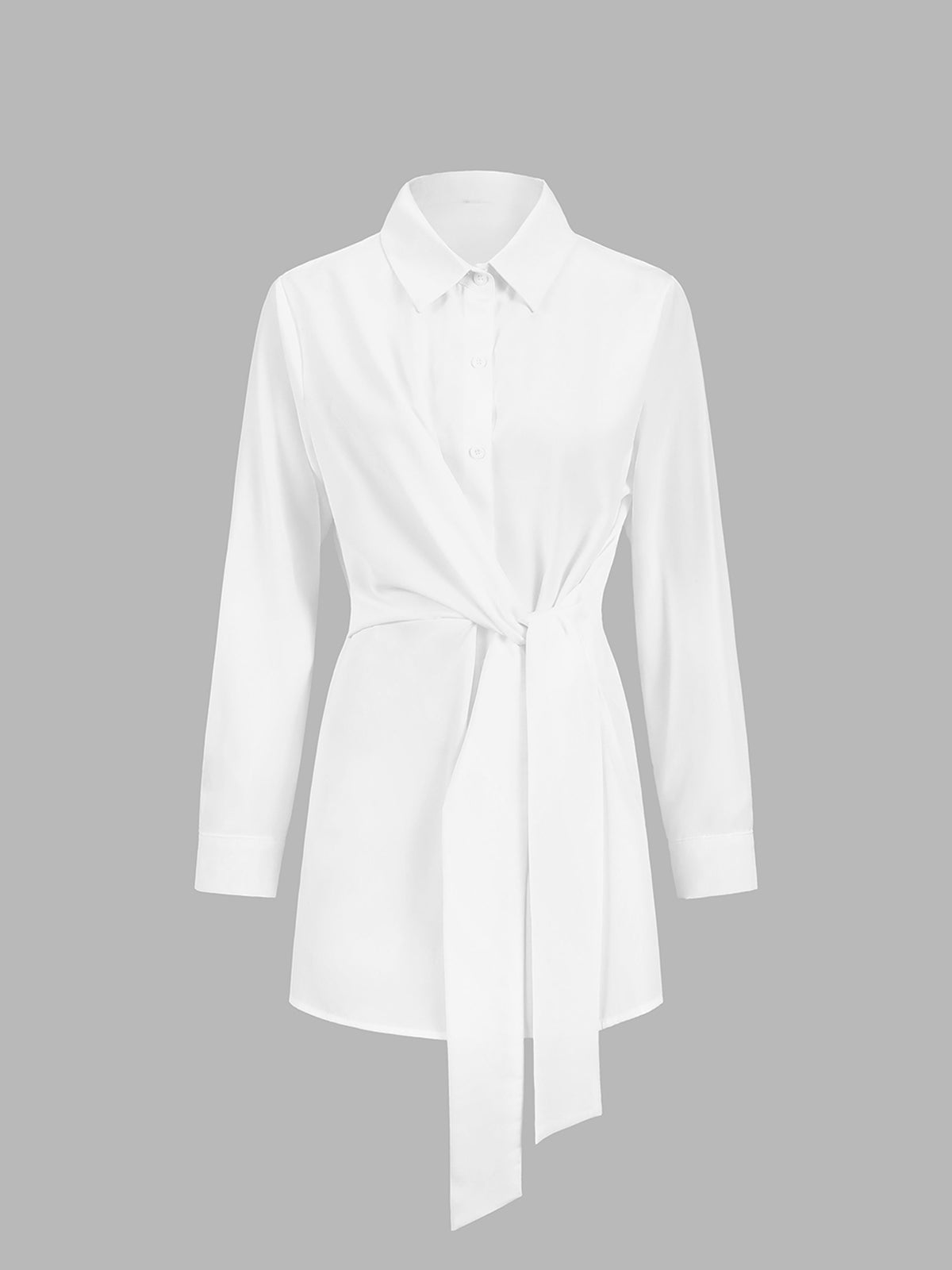 Monroe | Women's Tie Waist Button Down Long Sleeve Shirt Blouse